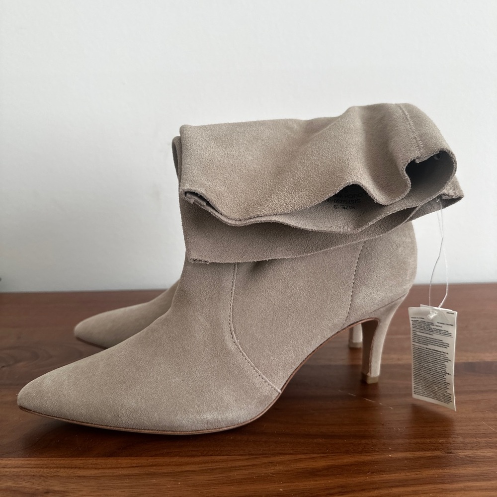 Banana Republic Slouch Western Boots — Sand Suede (NEW)